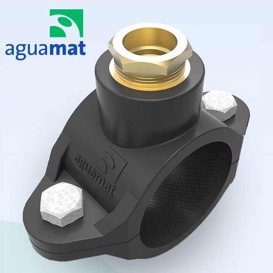 ABRAZADERA DOBLE BULON CON RACOR DE BRONCE 250 x 1/2"