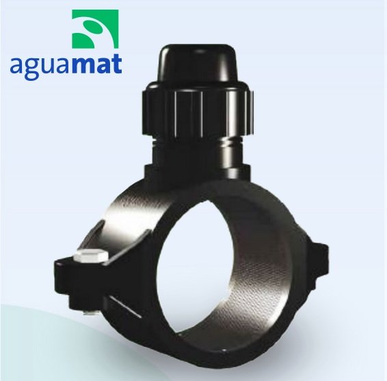 ABRAZADERA DOBLE BULON CON RACOR DE PLASTICO 250 x 1/2"