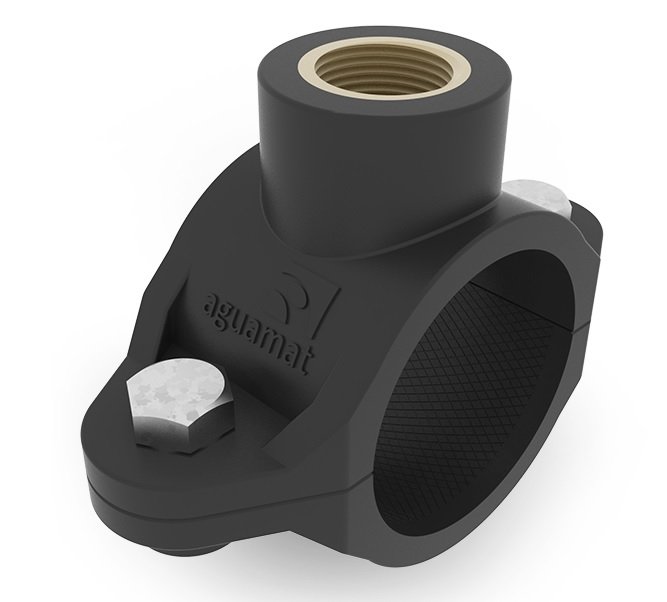 ABRAZADERA PLASTICA ESTANDAR DOBLE BULON CON INSERTO DE BRONCE 140 x 1"