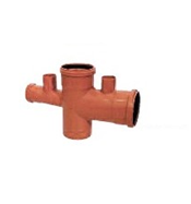 RAMAL DOBLE 87° 180° CON DOBLE VENTILACION 110 x 110